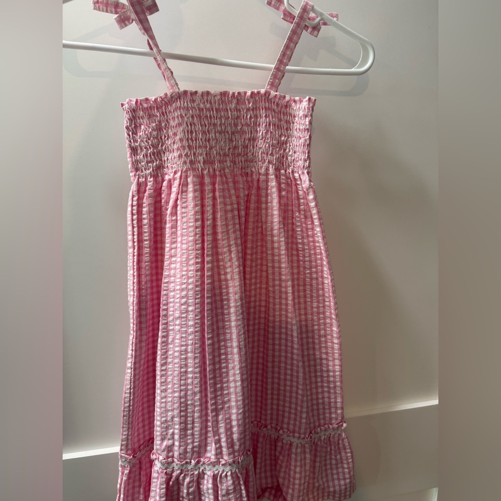 Little English Pink and White Smocked Dress